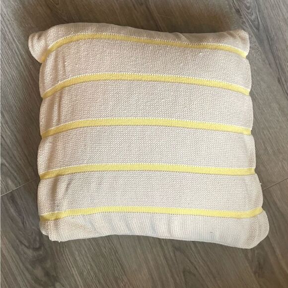 16” Southern Tide Bayside Knit Yellow Stripe Throw Pillow EPC - Picture 6 of 7